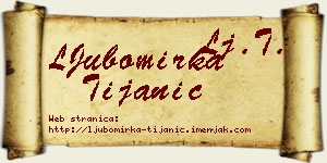 LJubomirka Tijanić vizit kartica